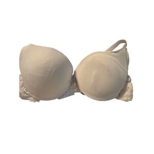 38C White Lace Trim Push Up Bra Adjustable Straps Everyday Comfort